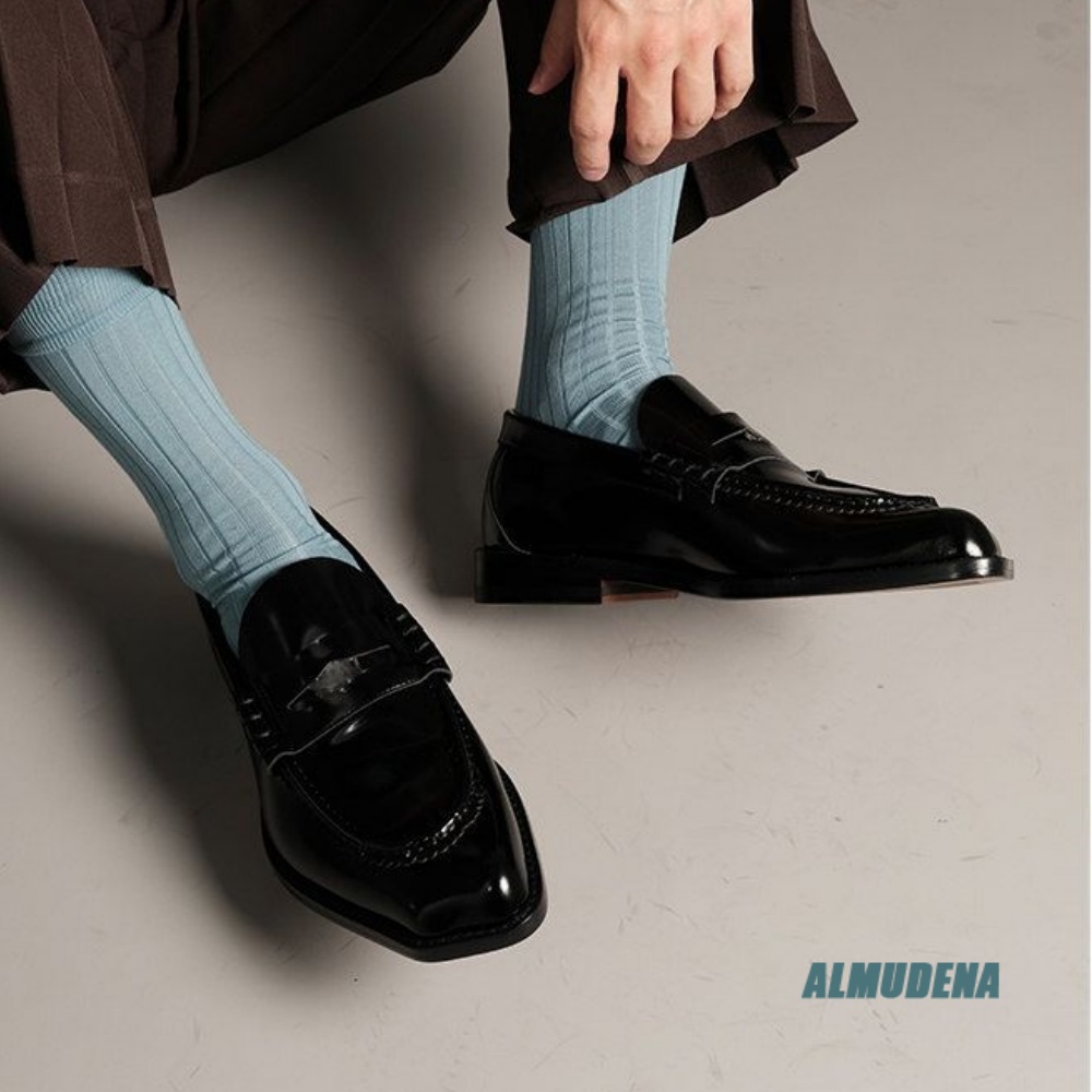 Formal Men Daily Wear Shoes - รองเท้าโลฟเฟอร์หัวเหลี่ยมสำหรับผู้ชาย แบบสวม ไม่มีเชือก เหมาะสำหรับการประชุมธุรกิจ งานแต่งงาน งานเลี้ยง