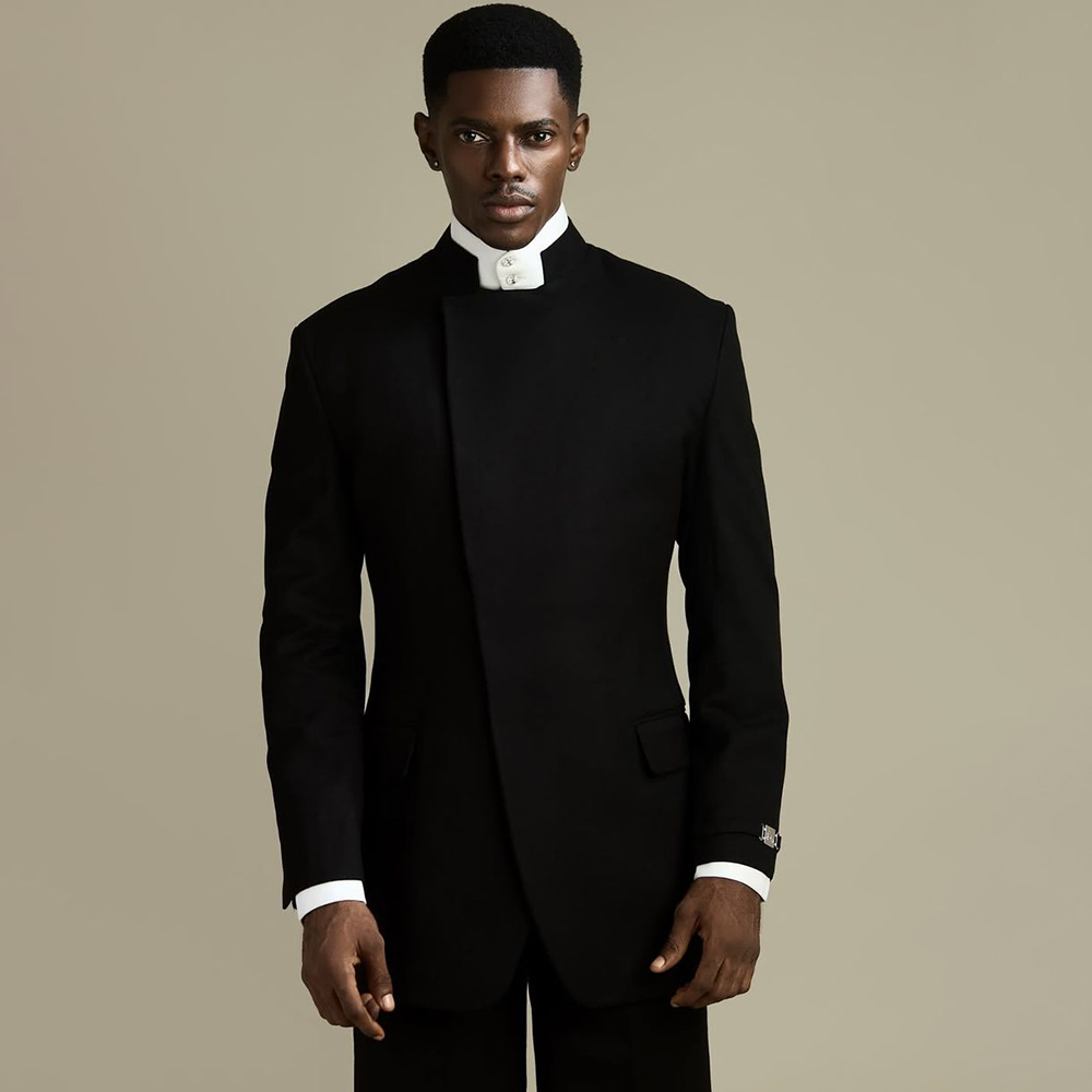 Men Formal Wear Outfits - ชุดสูทผู้ชายสีดำสุดหรู 2 ชิ้น เสื้อแจ็คเก็ตและกางเกง ชุดออกงาน กระดุมแถวเดียว
