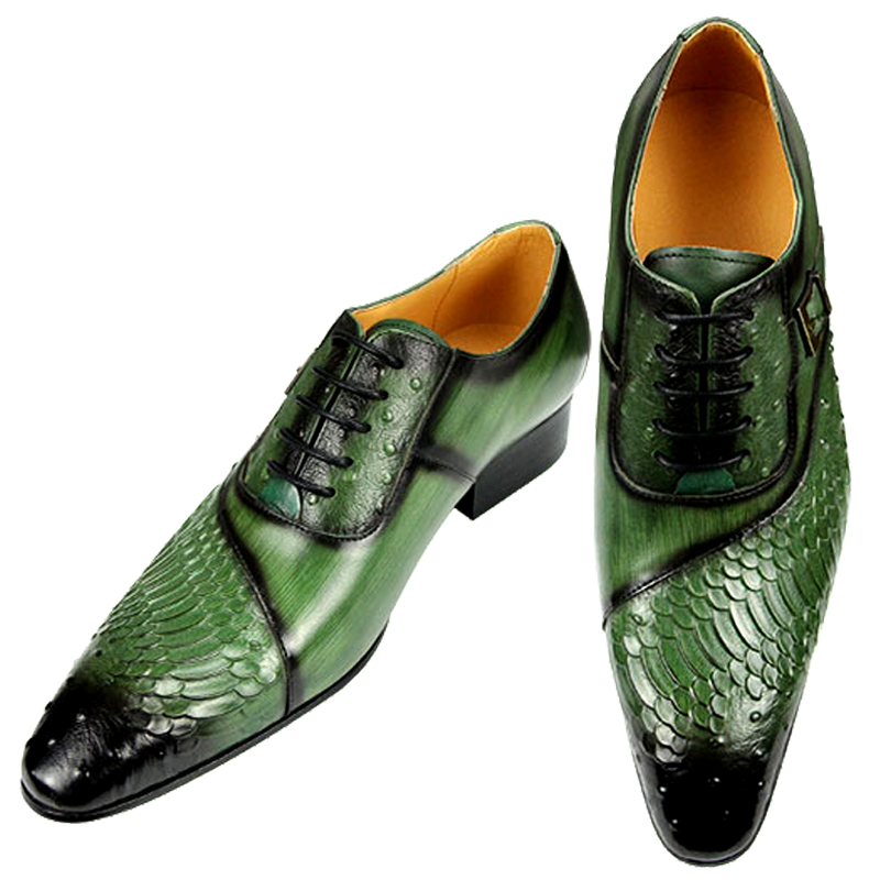 Men'S Luxury Formal Wear - ผู้ชายหรูหรา Oxford รองเท้าอังกฤษแกะสลักแฟชั่นรองเท้าหนังชี้รองเท้าอินเทรนด์ LACE-up สีเขียวสีดํารองเท้าอย่างเป็นทางการผู้ชาย