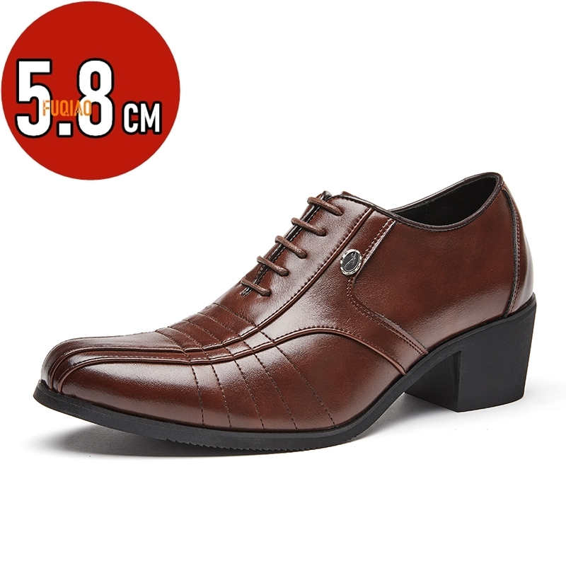 Men'S Luxury Formal Wear - หรูหรารองเท้าส้นสูงผู้ชายรองเท้าแฟชั่นชายความสูงเพิ่มรองเท้าแต่งงานเจ้าบ่าว Designer Pointed Toe รองเท้าหนังผู้ชาย Oxford