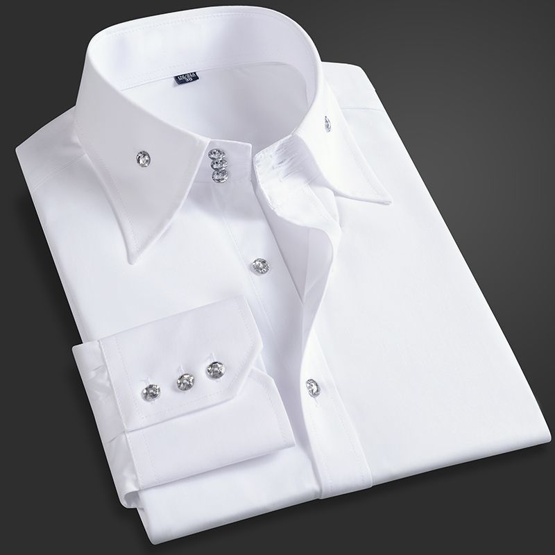 Korean Men Formal Wear - ฤดูใบไม้ผลิฤดูใบไม้ร่วงผู้ชายเสื้อเชิ้ตผู้บริหารเกาหลีพอดี,กดถาวรสวมใส่อย่างเป็นทางการ, ระบายอากาศบางแขนยาวธุรกิจสบายๆ
