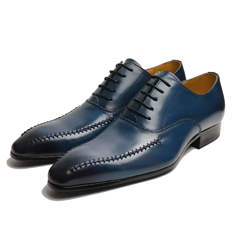 Men'S Luxury Formal Wear - รองเท้าหนังแท้ผู้ชายระดับไฮเอนด์ ดีไซน์หัวแหลม เย็บมือ แฟชั่นทันสมัย สไตล์อ็อกซ์ฟอร์ด สำหรับใส่ทำงานหรือโอกาสทางการ