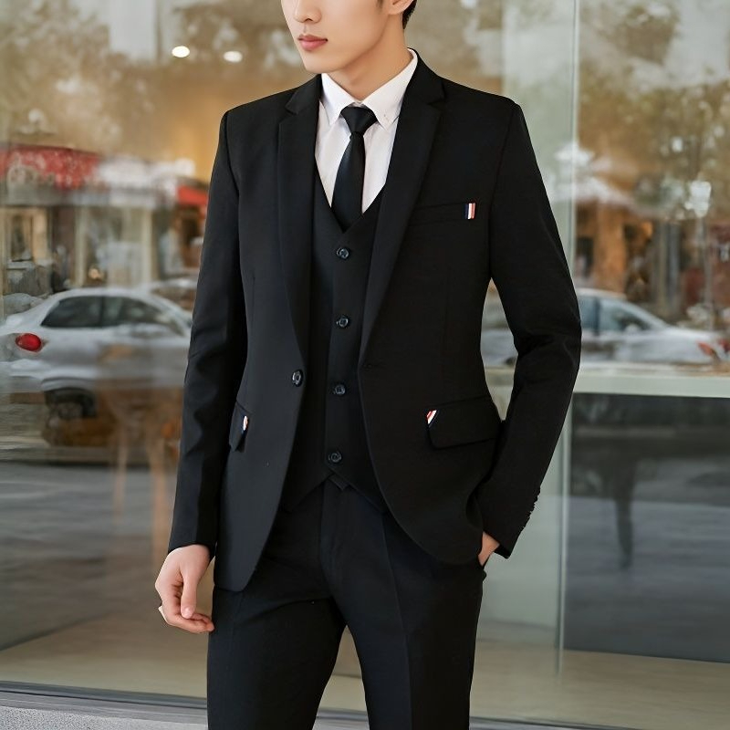 ชุดสูทผู้ชาย 2 ชิ้นทรงเข้ารูป  - Korean Men Formal Wear บทวิจารณ์และราคา
