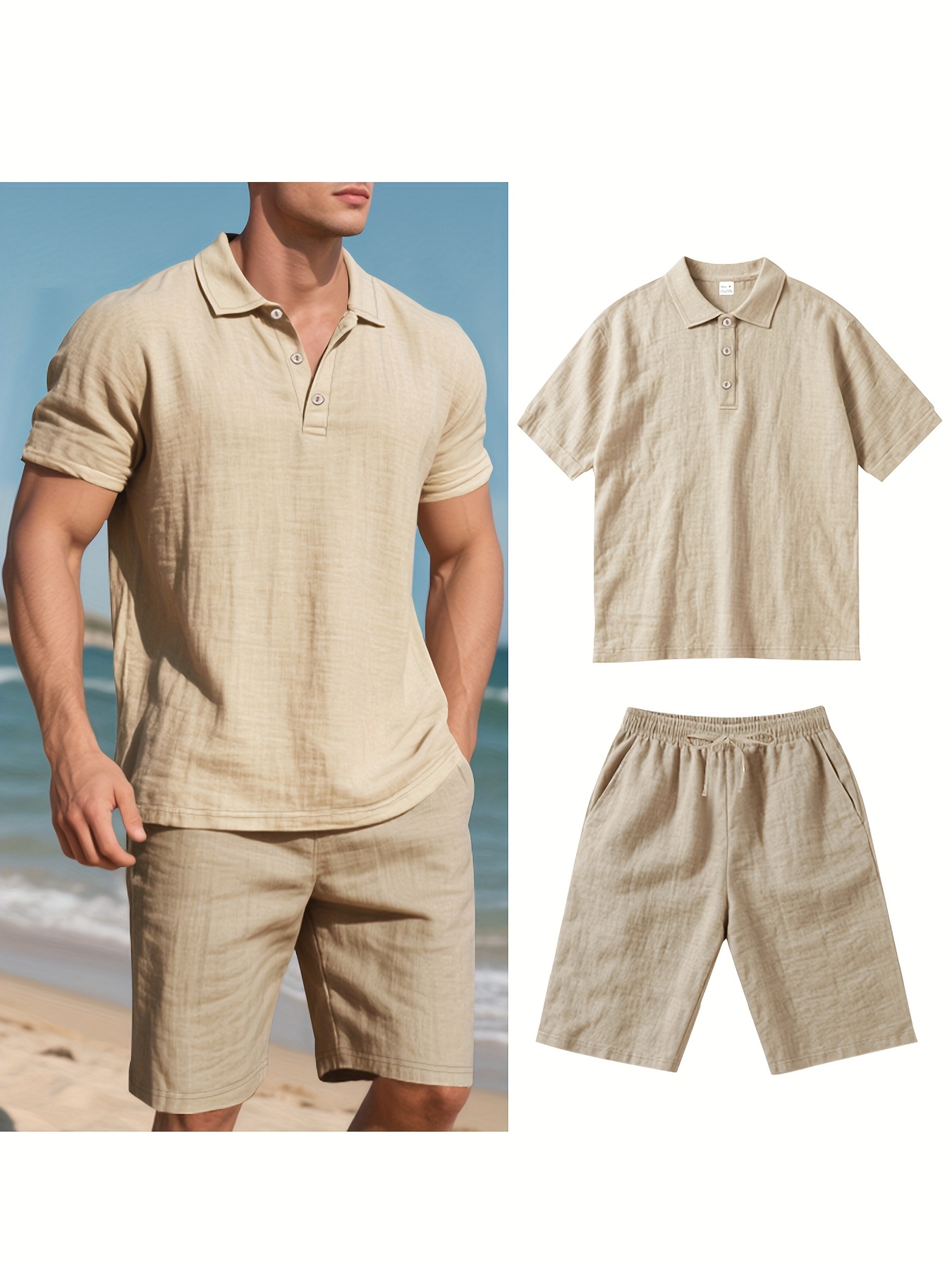 ฤดูร้อนผู้ชายชุดแฟชั่นผ้าลินิน - Men'S Formal Beach Wear บทวิจารณ์และราคา