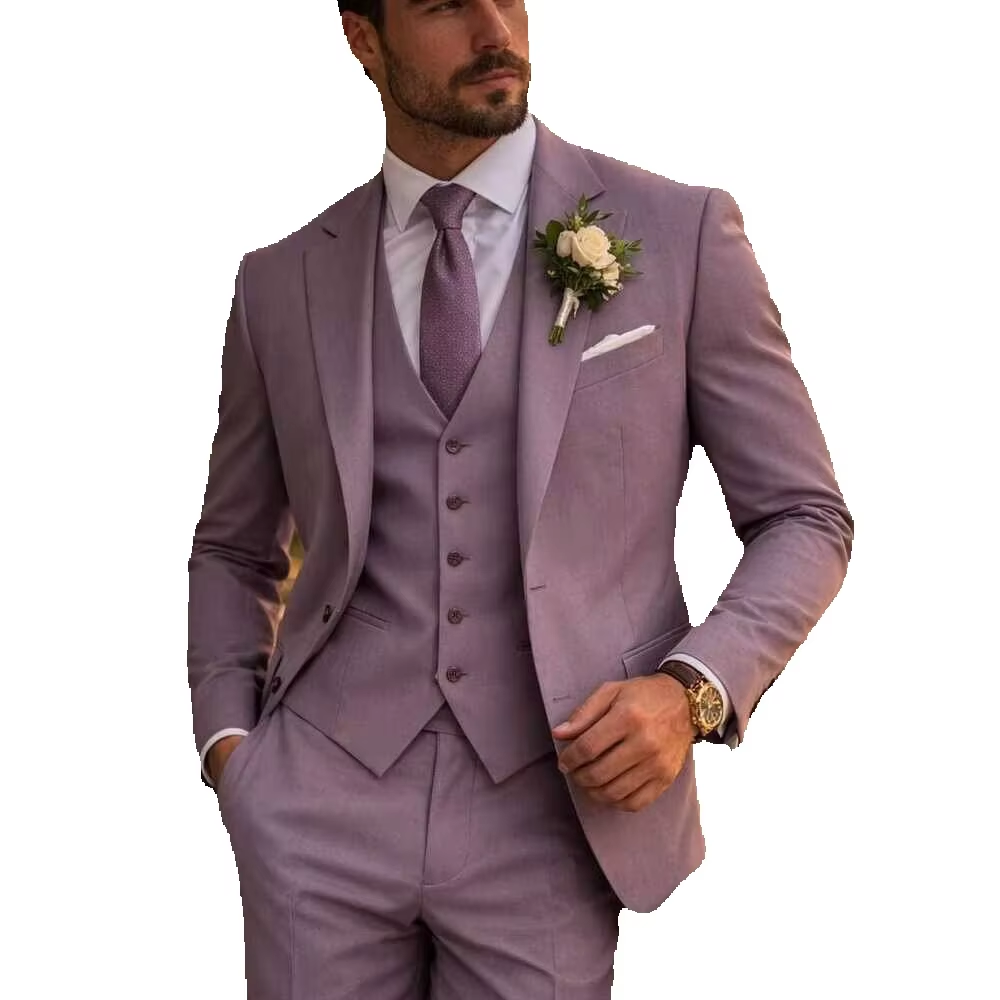 ชุดสูทผู้ชาย 3 ชิ้น สีม่วงลาเว - Men Formal Wear Outfits บทวิจารณ์และราคา
