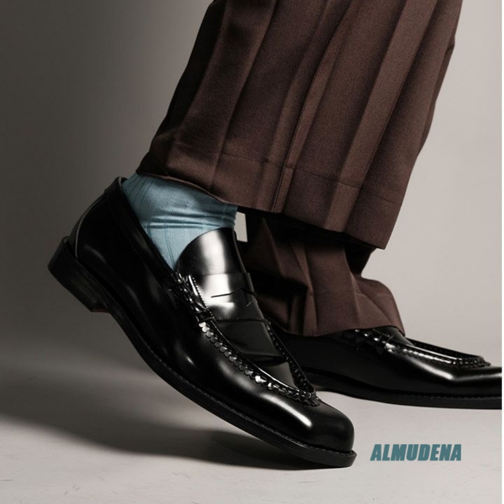 รองเท้าโลฟเฟอร์หัวเหลี่ยมสำหรั - Formal Men Daily Wear Shoes บทวิจารณ์และราคา