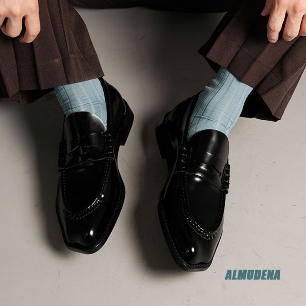รองเท้าโลฟเฟอร์หัวเหลี่ยมสำหรั - Formal Men Daily Wear Shoes บทวิจารณ์และราคา
