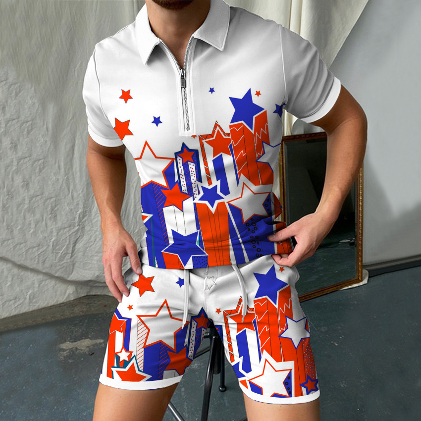 ชุดเสื้อโปโลแขนสั้นผู้ชายพิมพ์ - Men'S Formal Beach Wear บทวิจารณ์และราคา