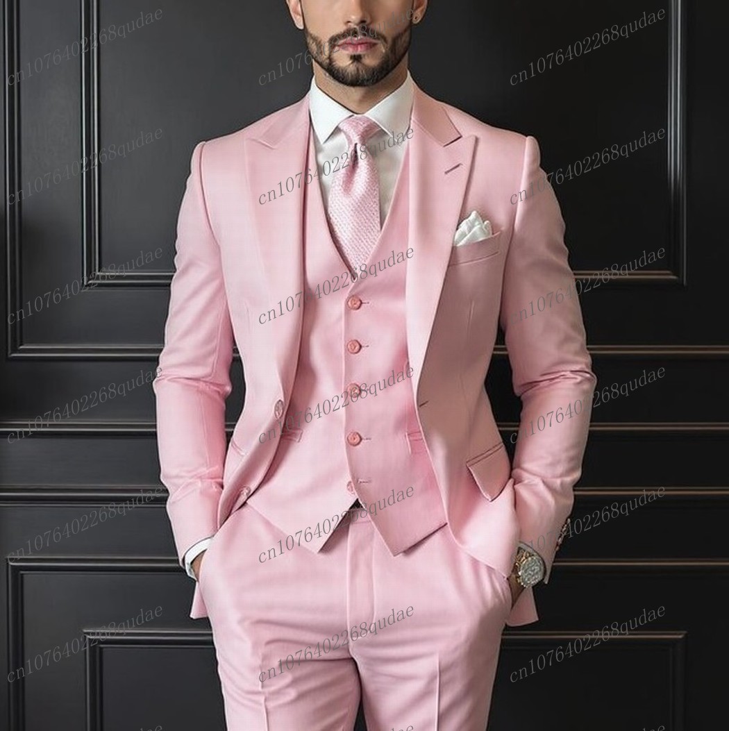 ชุดสูทผู้ชายสีชมพูสำหรับงานพิธ - Men Formal Wear Pink บทวิจารณ์และราคา