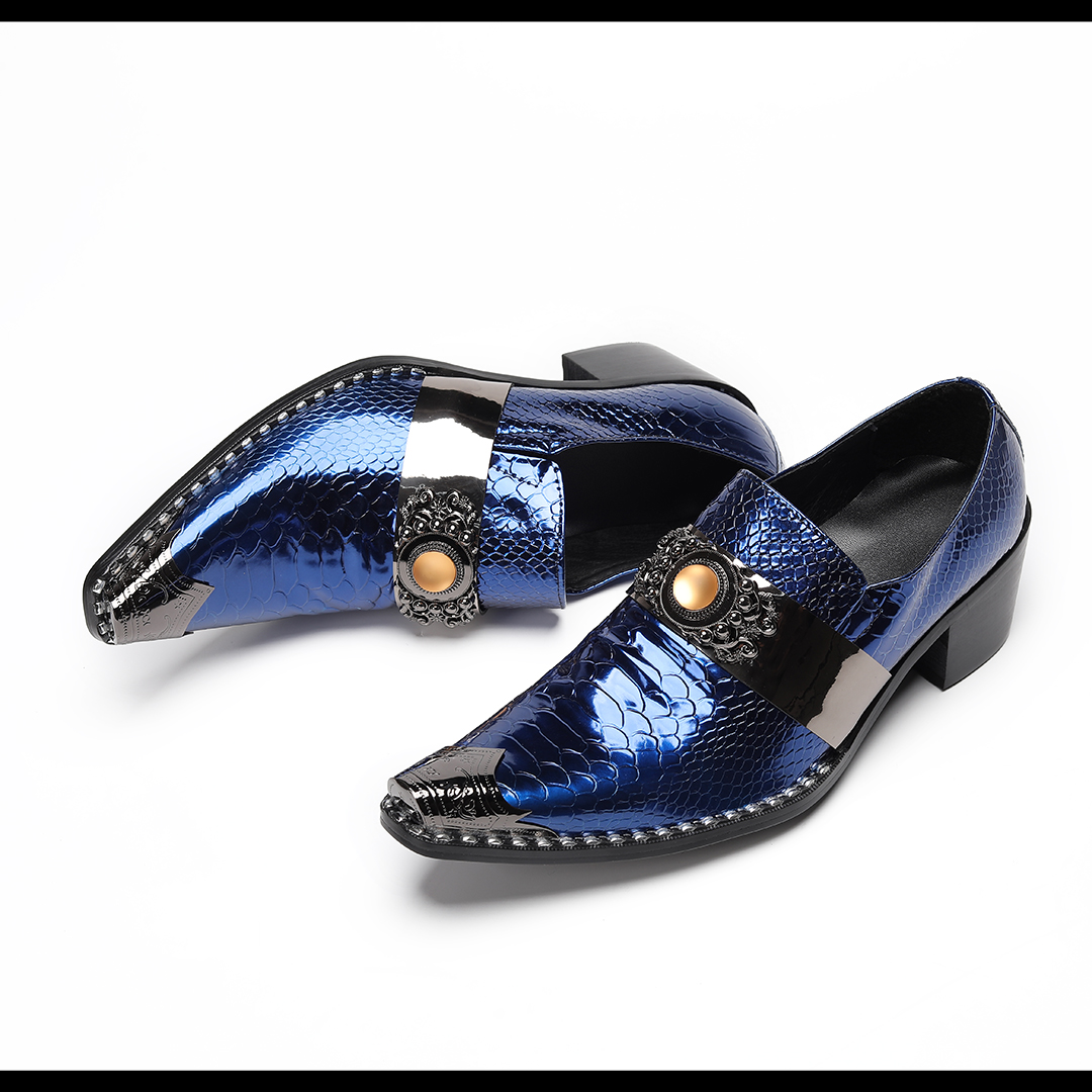 หรูหราโลหะสีฟ้า Charm Pointed  - Men'S Luxury Formal Wear บทวิจารณ์และราคา