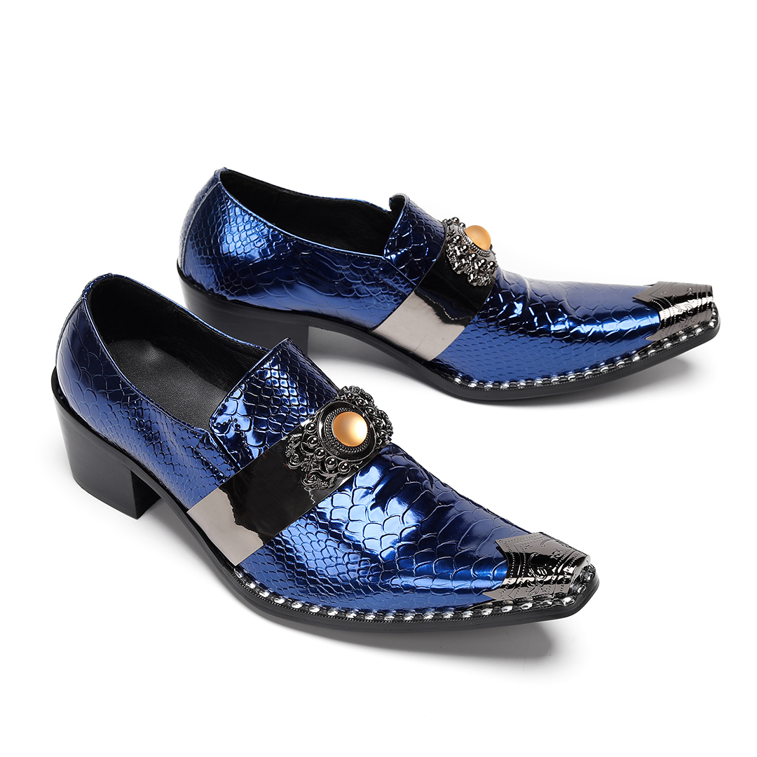หรูหราโลหะสีฟ้า Charm Pointed  - Men'S Luxury Formal Wear บทวิจารณ์และราคา
