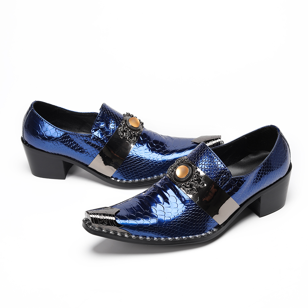 หรูหราโลหะสีฟ้า Charm Pointed  - Men'S Luxury Formal Wear บทวิจารณ์และราคา