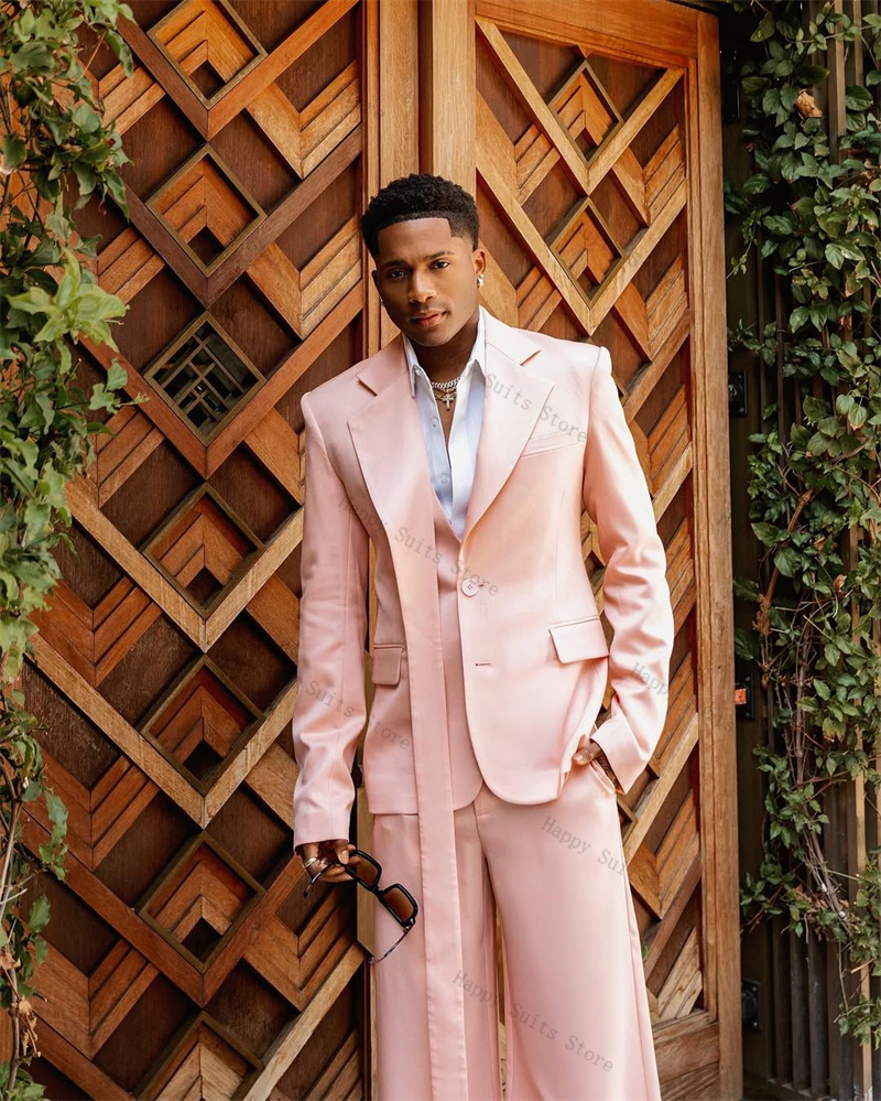 ชุดสูทผู้ชายสีชมพู 2 ชิ้น เสื้ - Men Formal Wear Pink บทวิจารณ์และราคา