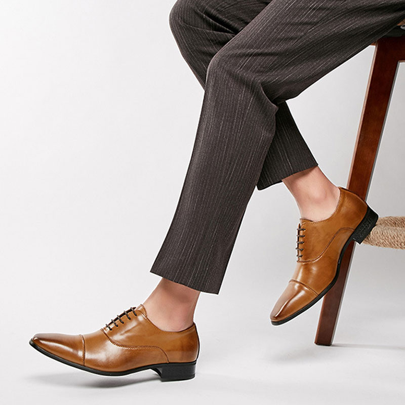 รองเท้าเดรสหนังผู้ชายแฟชั่นใหม - Men'S Luxury Formal Wear บทวิจารณ์และราคา
