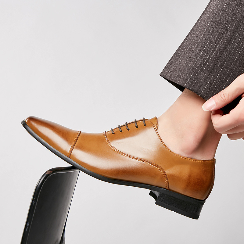 รองเท้าเดรสหนังผู้ชายแฟชั่นใหม - Men'S Luxury Formal Wear บทวิจารณ์และราคา