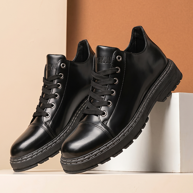 รองเท้าหนังผู้ชายสีดำแบบผูกเชื - Formal Men Daily Wear Shoes บทวิจารณ์และราคา