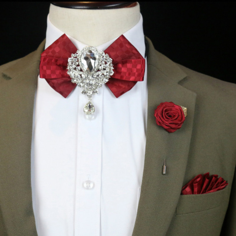 เข็มกลัดเนคไทโบว์ประดับพลอยเที - Korean Men Formal Wear บทวิจารณ์และราคา