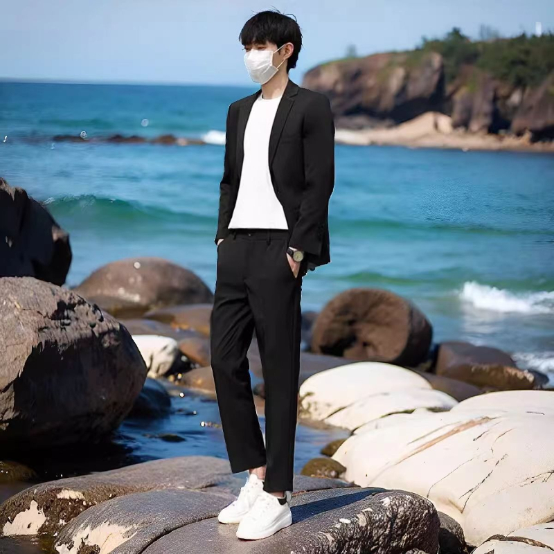 ชุดสูทฤดูร้อนน้ำหนักเบาสำหรับผ - Korean Men Formal Wear บทวิจารณ์และราคา