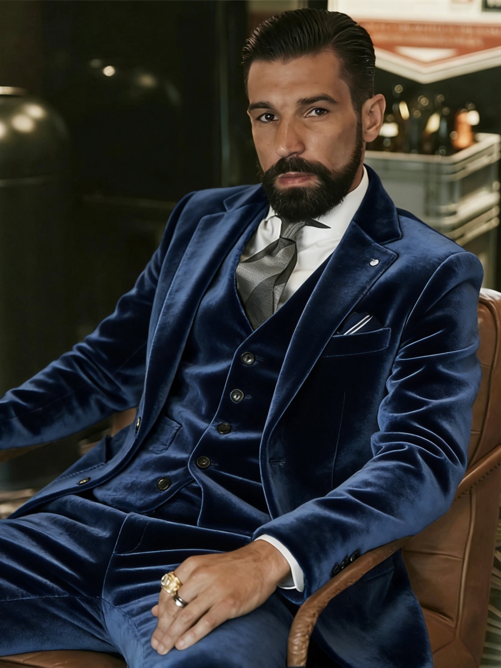 ชุดสูทกำมะหยี่ผู้ชาย 3 ชิ้น ชุ - Men Formal Wear Outfits บทวิจารณ์และราคา