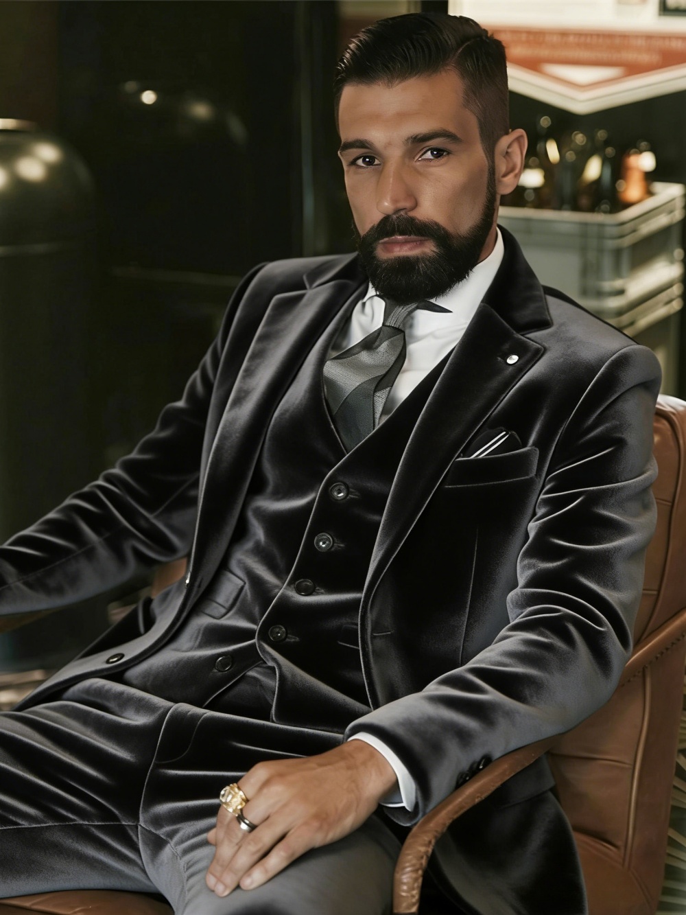 ชุดสูทกำมะหยี่ผู้ชาย 3 ชิ้น ชุ - Men Formal Wear Outfits บทวิจารณ์และราคา