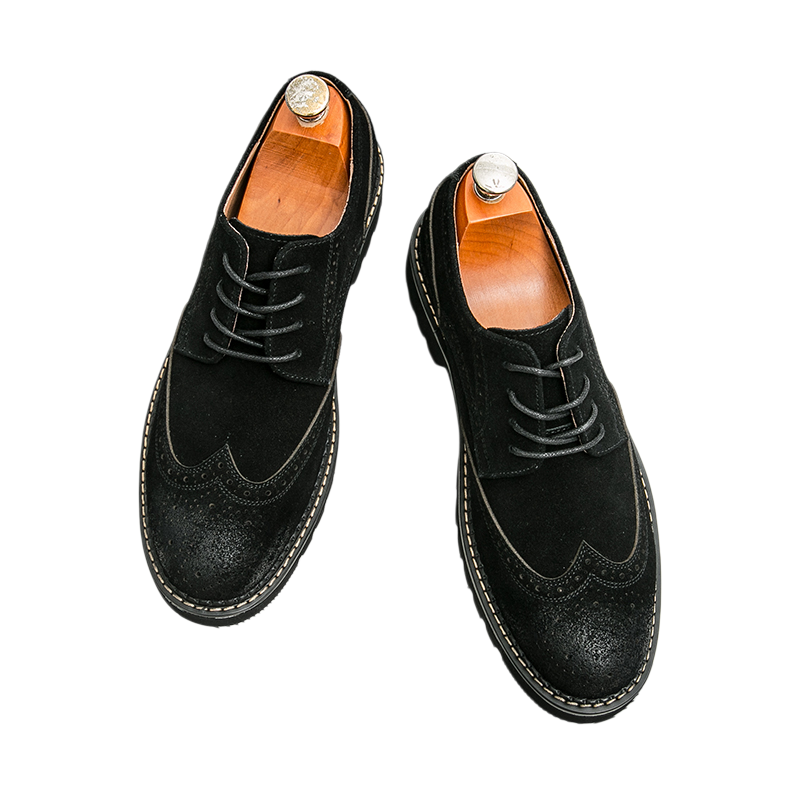 รองเท้าหนังกลับสีน้ำตาลสำหรับผ - Formal Men Daily Wear Shoes บทวิจารณ์และราคา