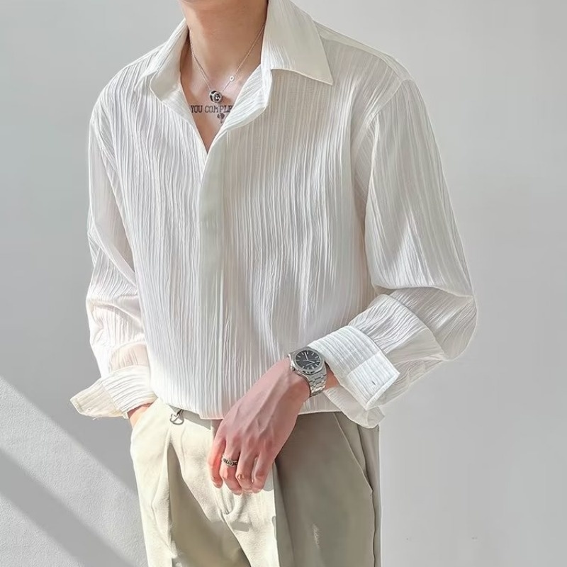 สีดำ Apricot สีขาวแขนยาวเสื้อผ - Korean Men Formal Wear บทวิจารณ์และราคา